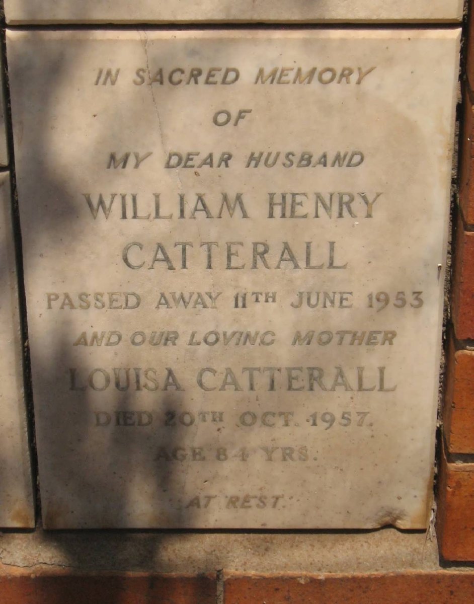 CATTERALL William Henry -1953 &amp; Louisa -1957