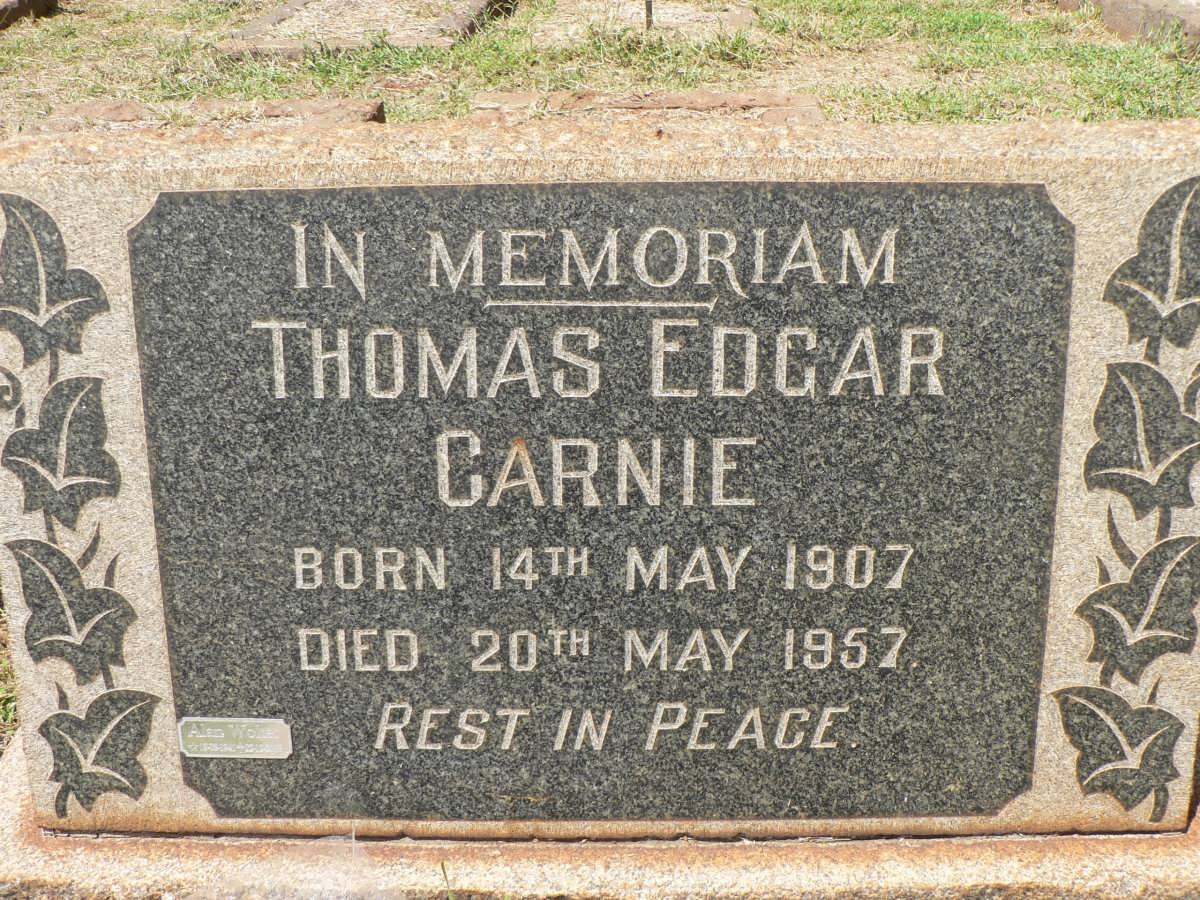 CARNIE Thomas Edgar 1907-1957