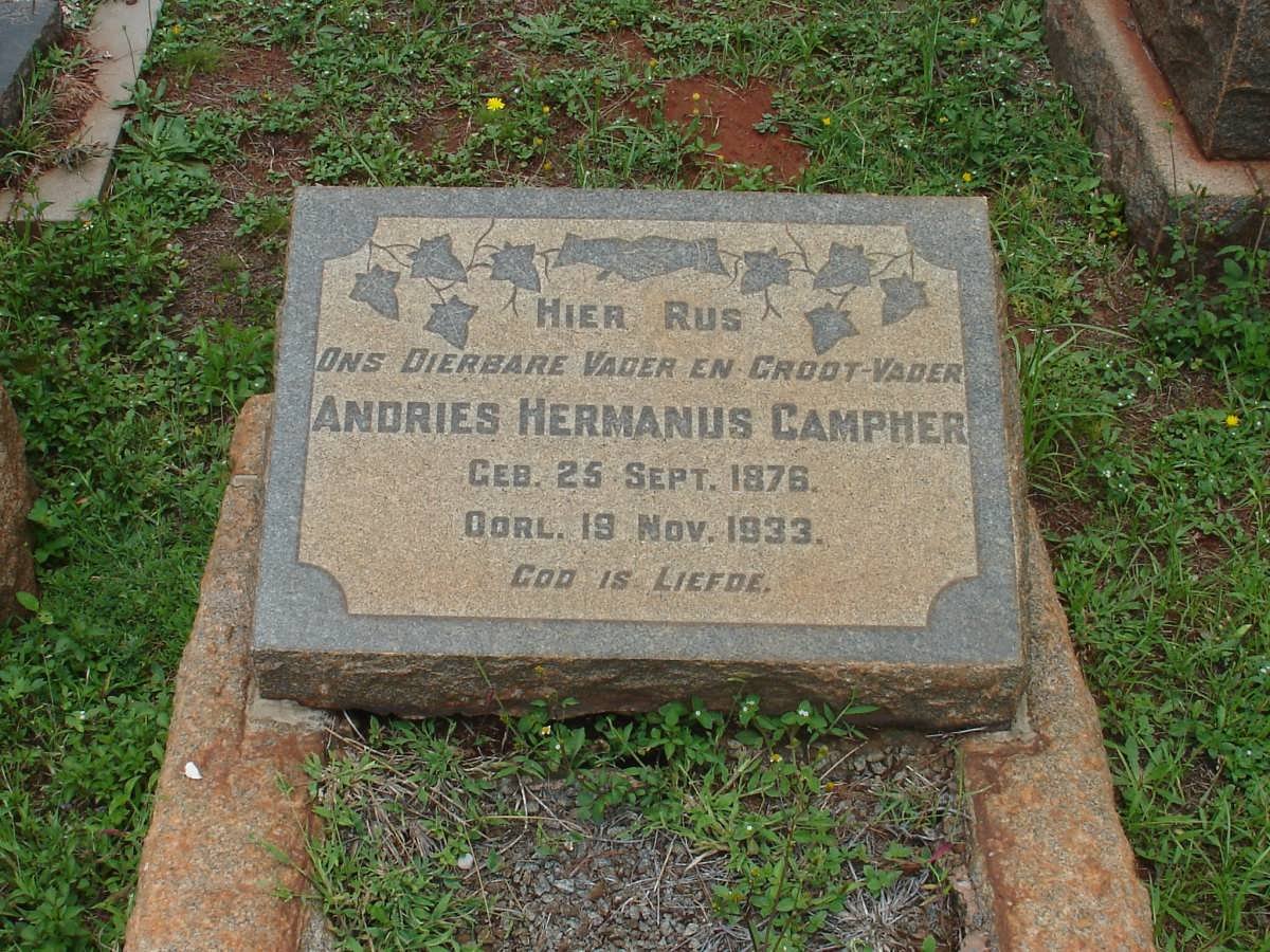 CAMPHER Andries Hermanus 1876-1933