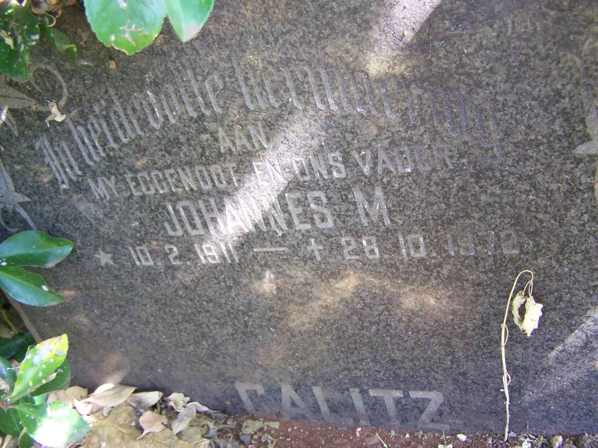 CALITZ Johannes M. 1911-1972