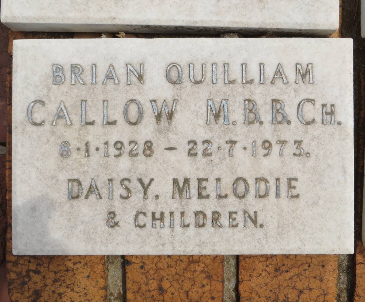 CALLOW Brian Quilliam 1928-1973
