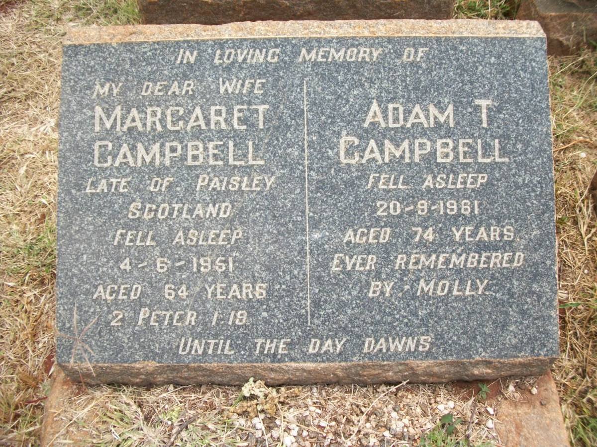 CAMPBELL Adam T. -1961 &amp; Margaret -1951