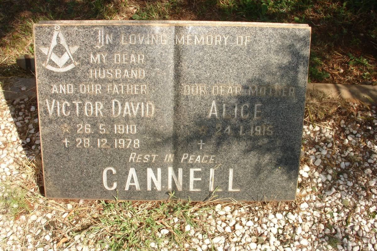 CANNELL Victor David 1910-1978 &amp; Alice 1915-