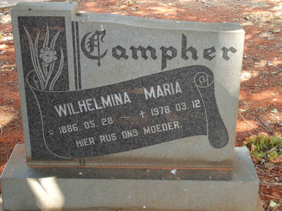 CAMPHER Wilhelmina Maria 1886-1978