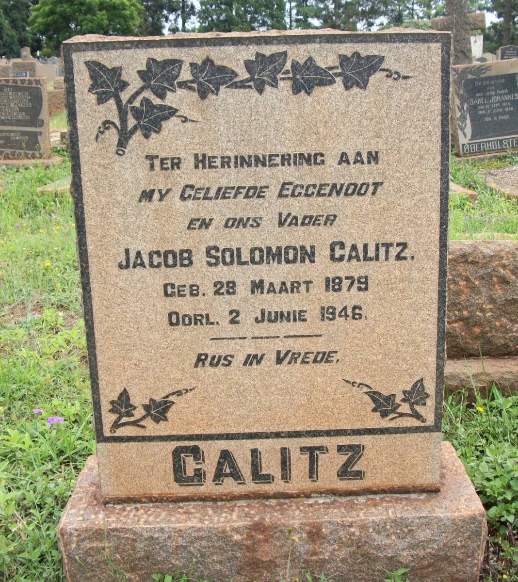 CALITZ Jacob Solomon 1879-1946