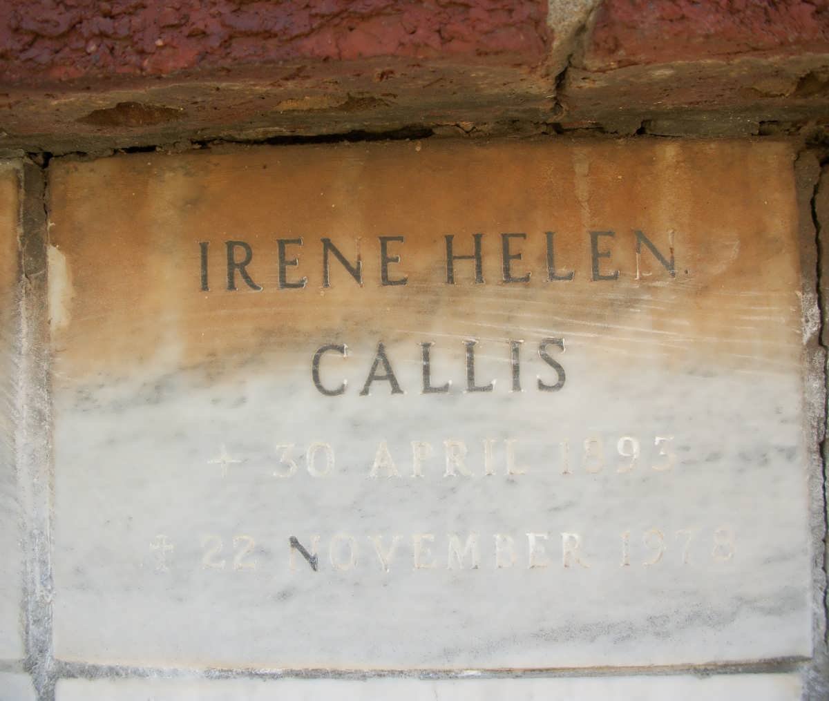 CALLIS Irene Helen 1893-1978