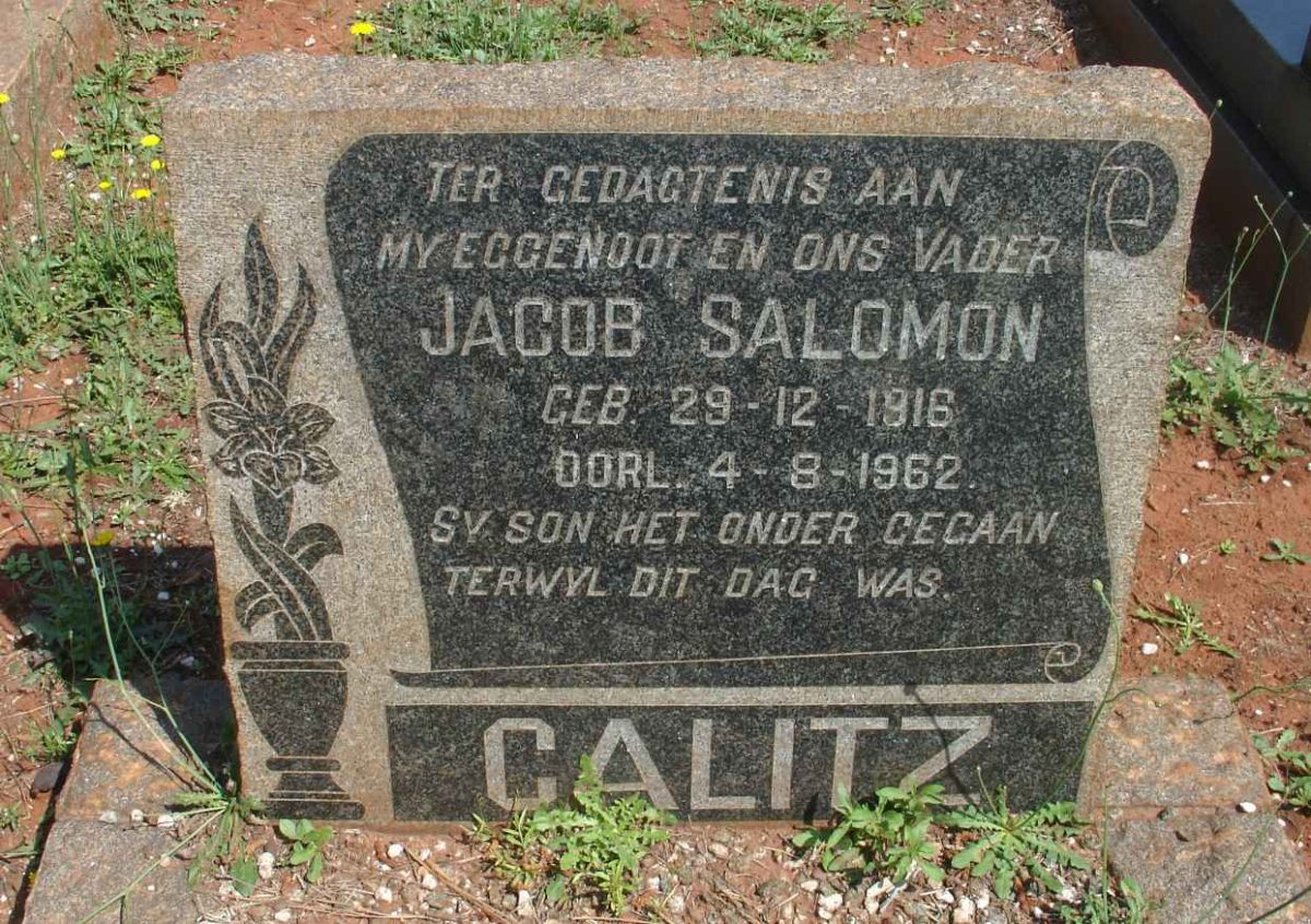 CALITZ Jacob Salomon 1916-1962
