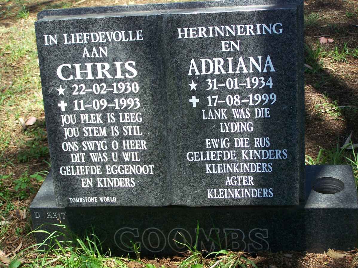 COOMBS Chris 1930-1993 &amp; Adriana 1934-1999