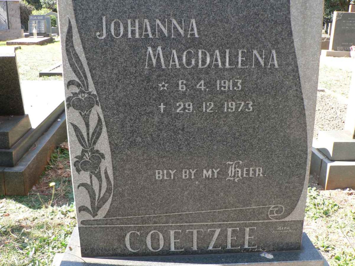 COETZEE Johanna Magdalena 1913-1973