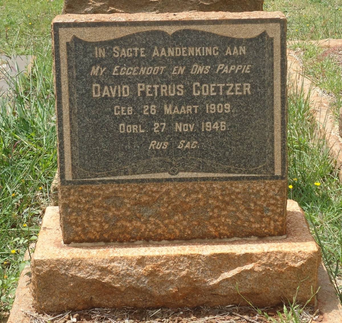 COETZER David Petrus 1909-1946