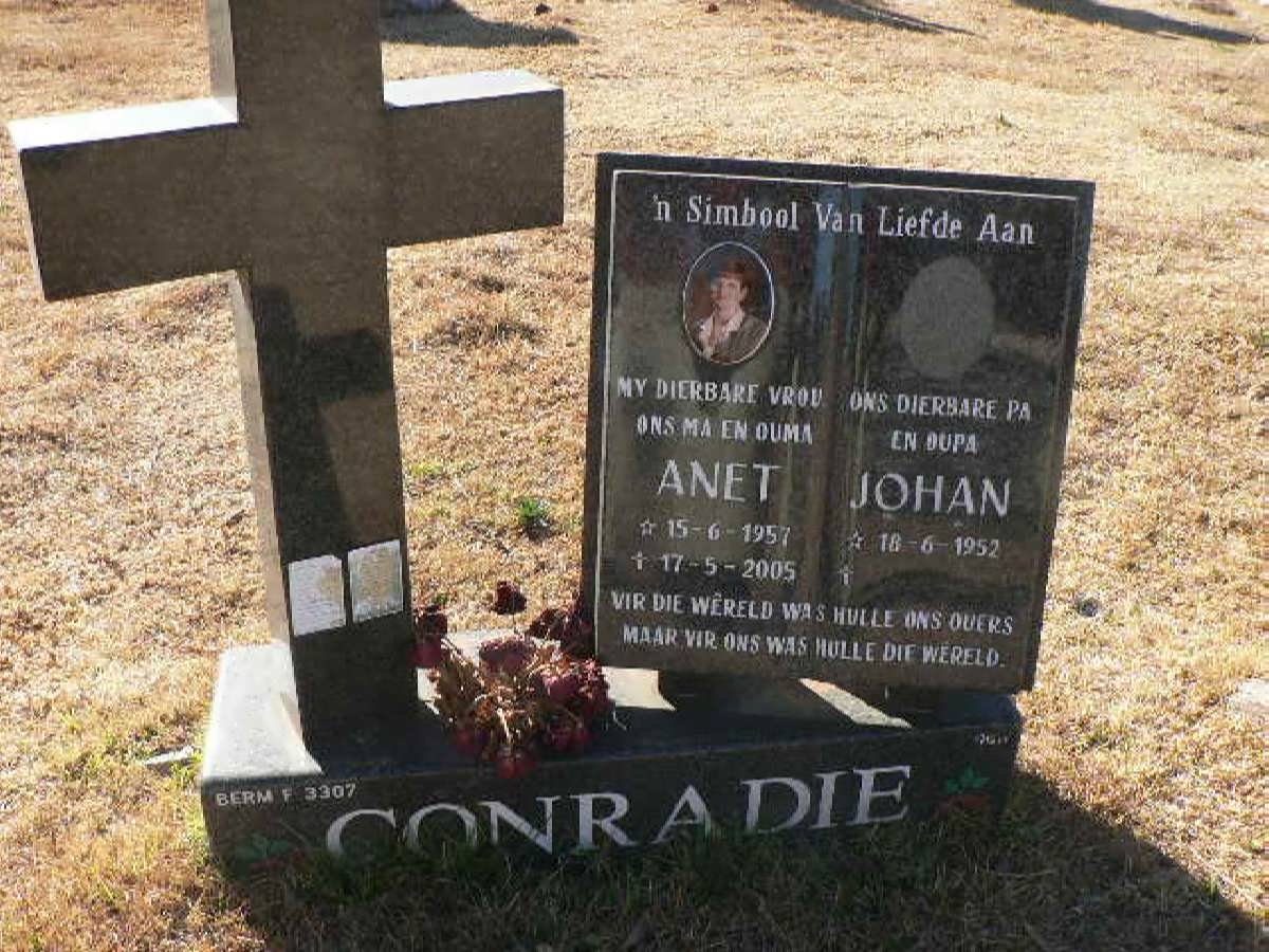 CONRADIE Johan 1952- &amp; Anet 1957-2005