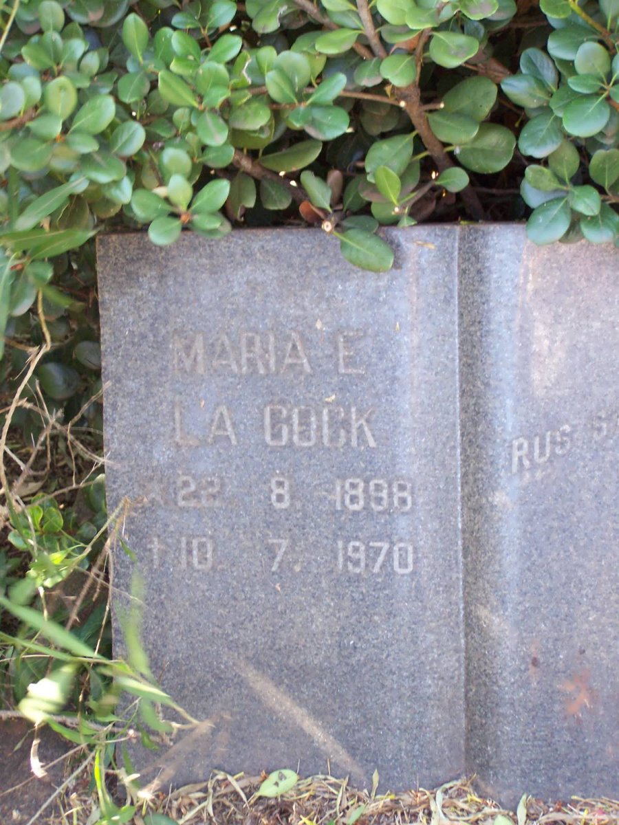 COCK Maria E, la. 1898-1970