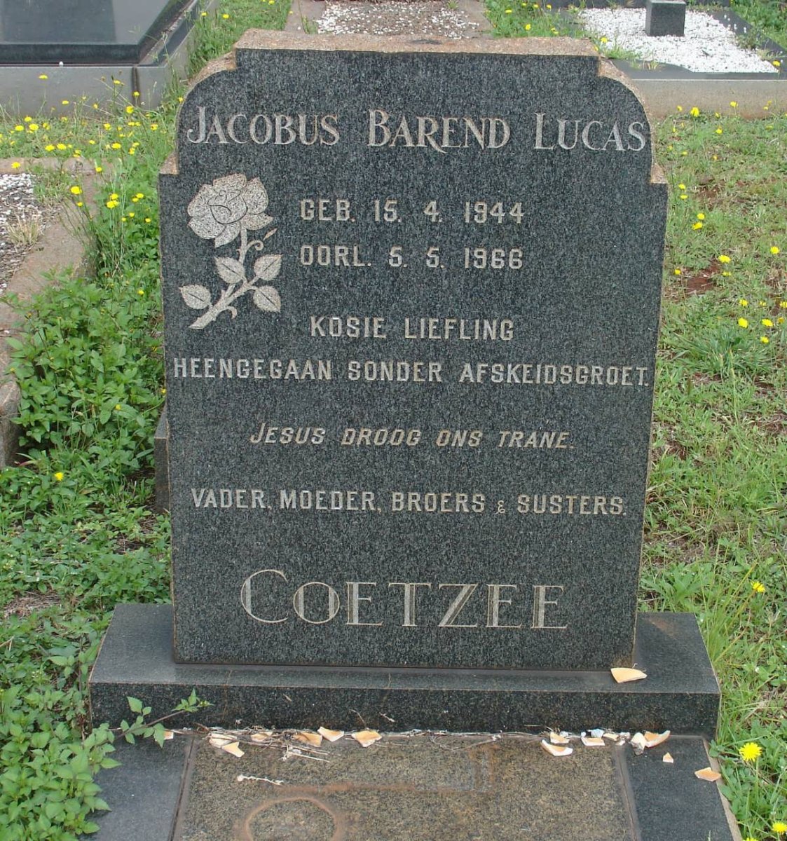 COETZEE Jacobus Barend Lucas 1944-1966