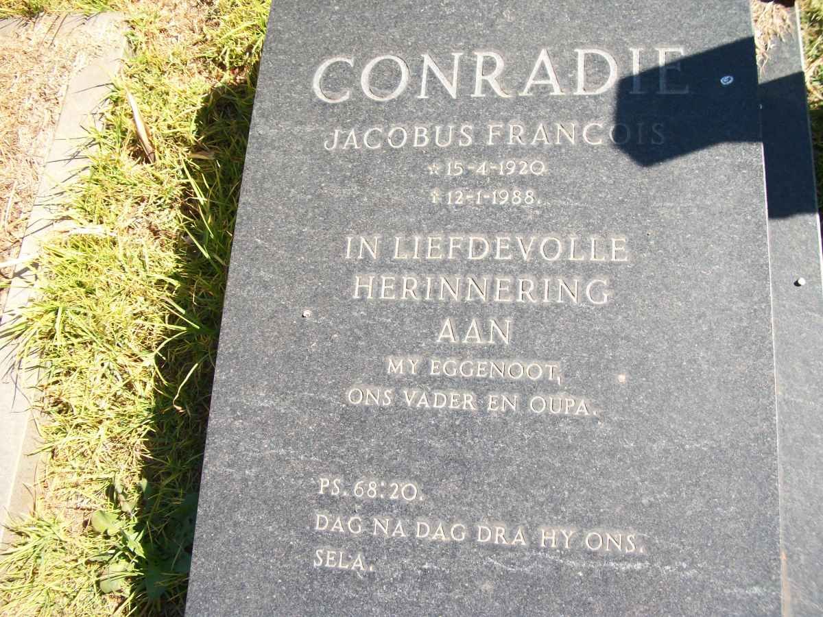 CONRADIE Jacobus Francois 1920-1988