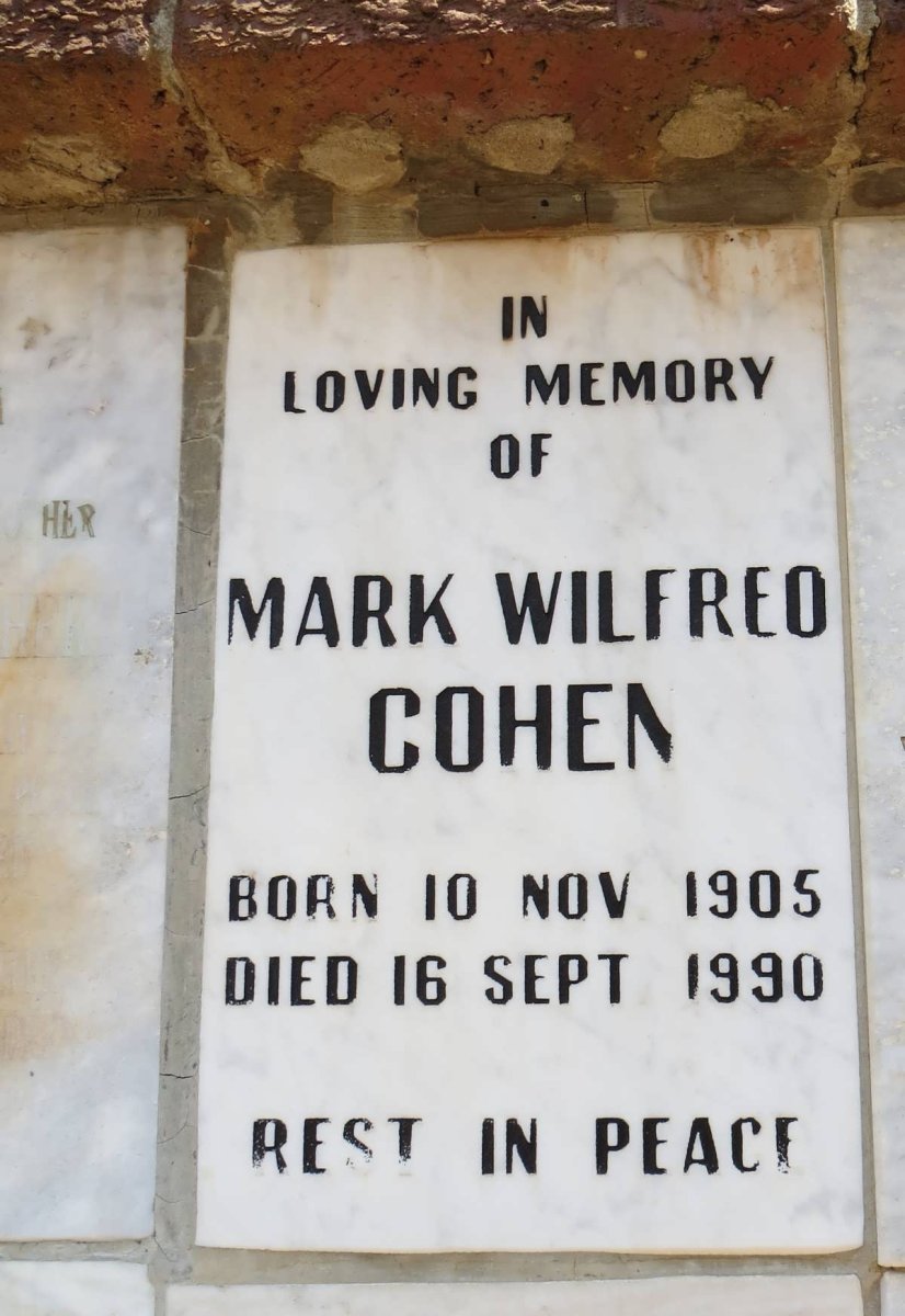 COHEN Mark Wilfred 1905-1990