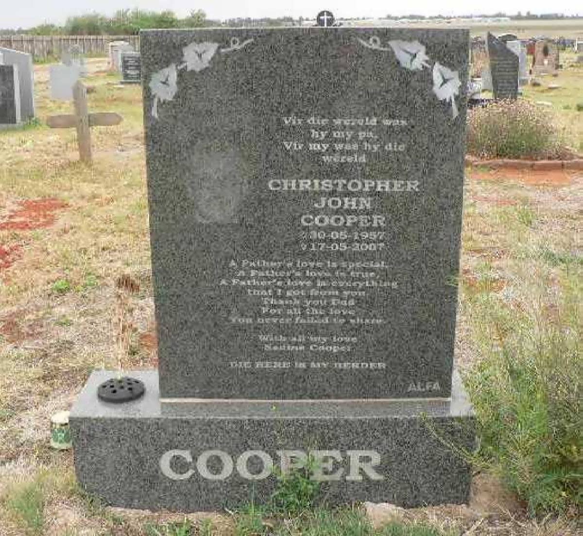 COOPER Christopher John 1957-2007