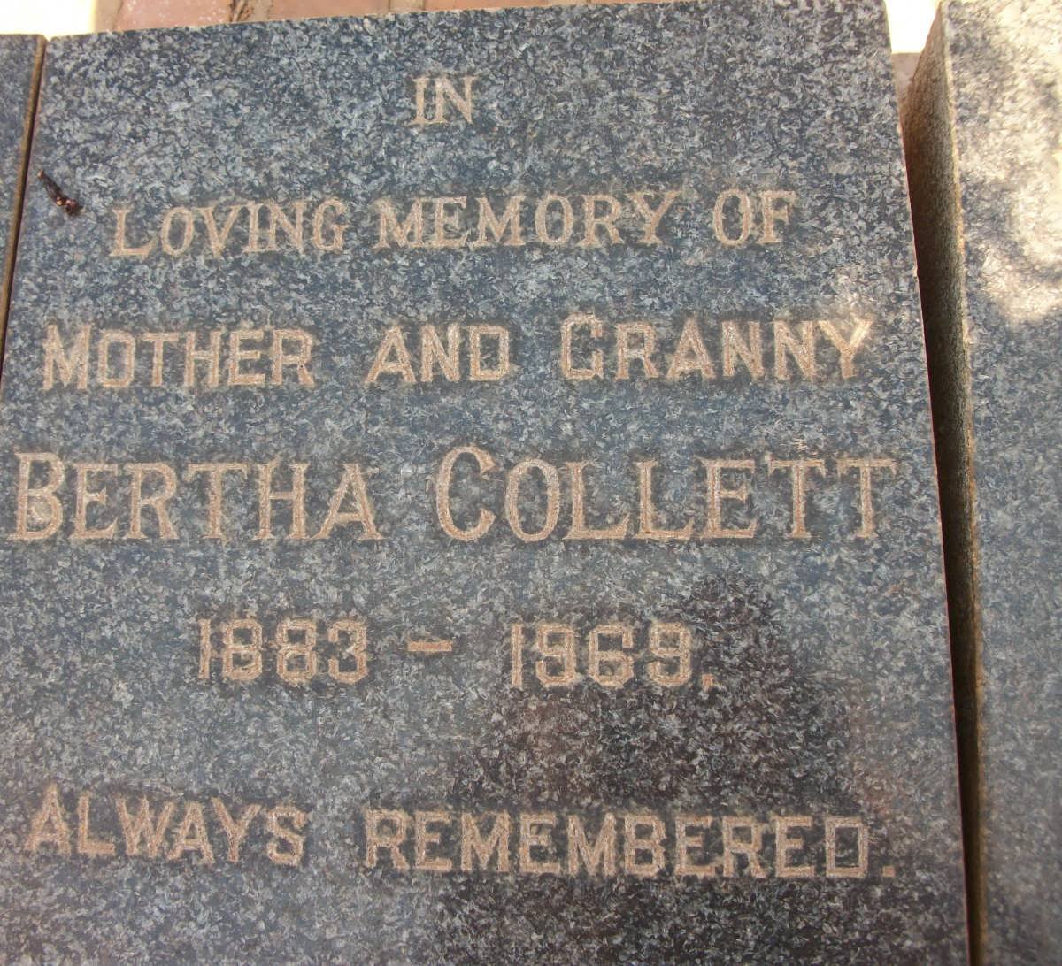 COLLETT Bertha 1883-1969