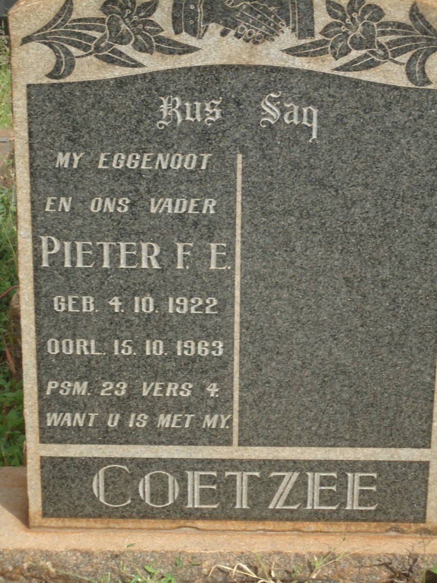 COETZEE Pieter F.E. 1922-1963