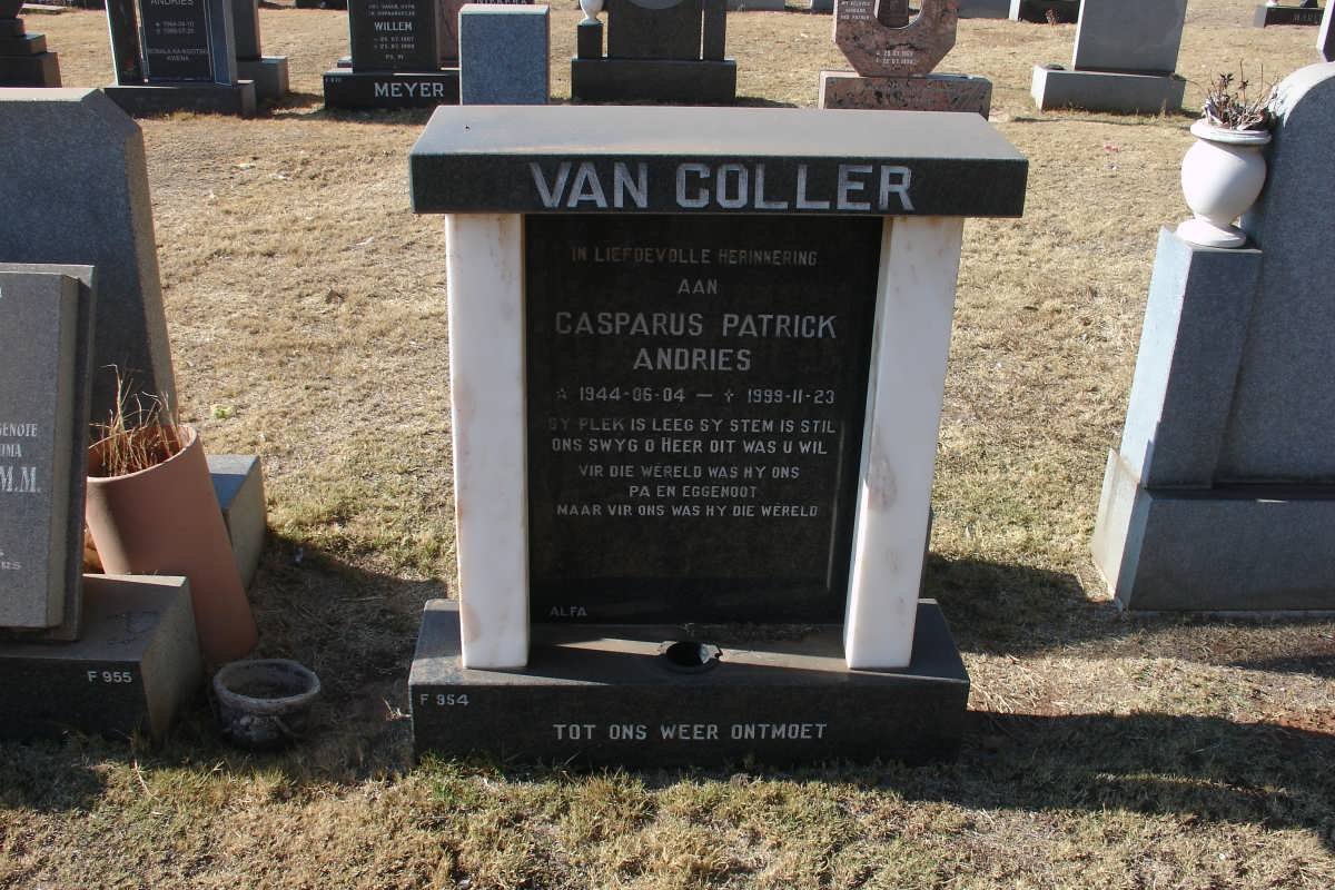 COLLER Casparus Patrick Andries, van 1944-1999