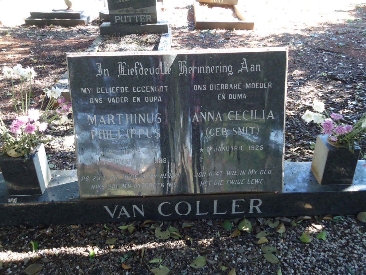 COLLER Marthinus Phillippus, van -1988 &amp; Anna Cecilia SMIT -1925