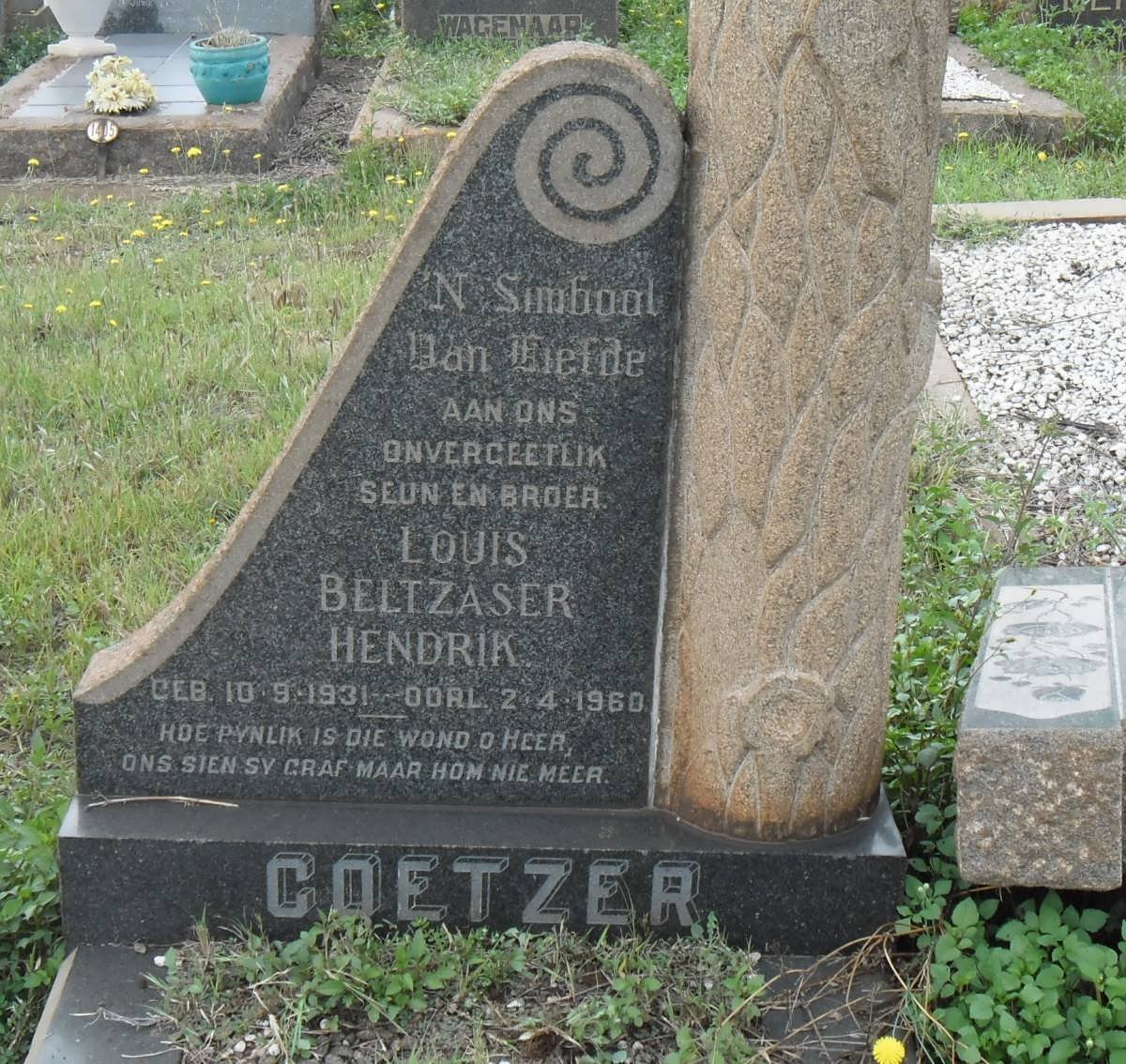 COETZER Louis Beltzaser Hendrik 1931-1960