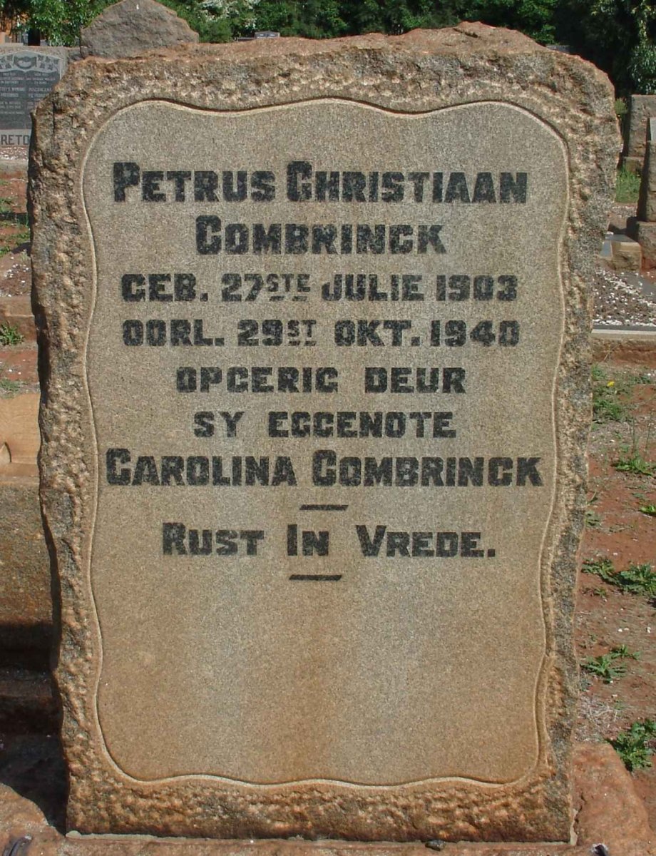 COMBRINCK Petrus Christiaan 1903-1940