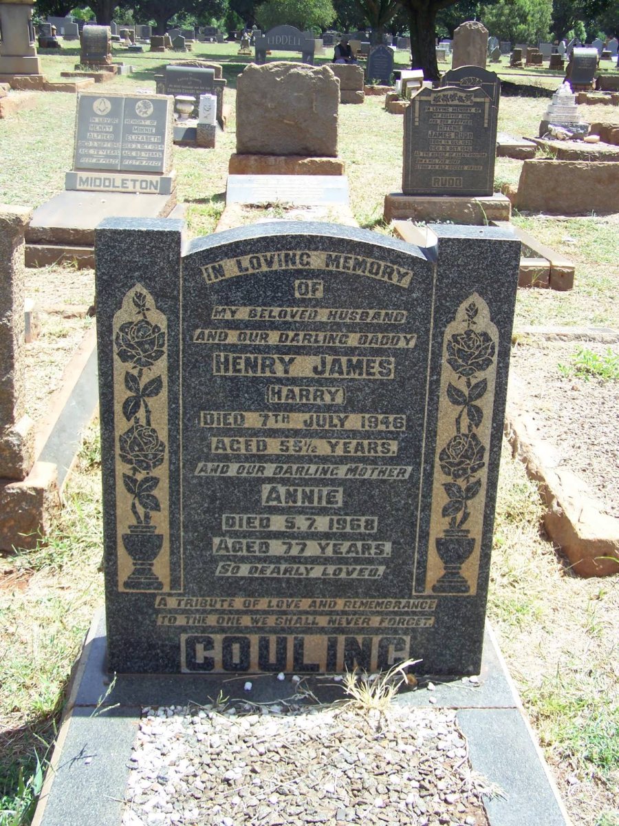 COULING Henry James -1946 &amp; Annie -1968
