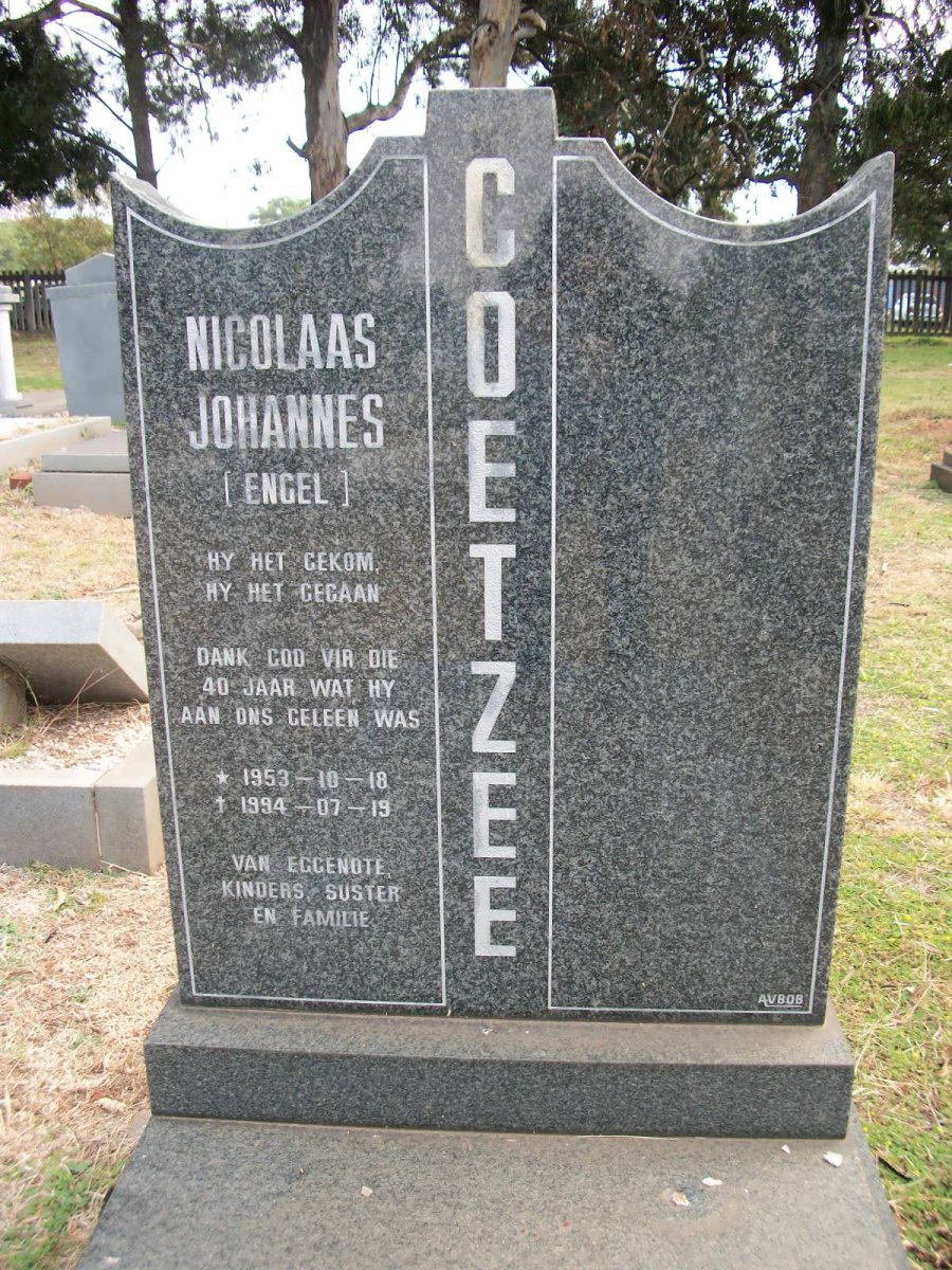 COETZEE Nicolaas Johannes 1953-1994