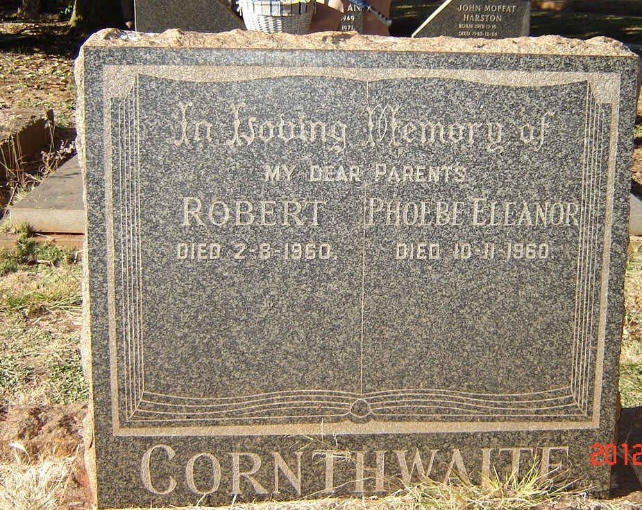 CORNTHWAITE Robert -1960 &amp; Phoebe Eleanor -1960