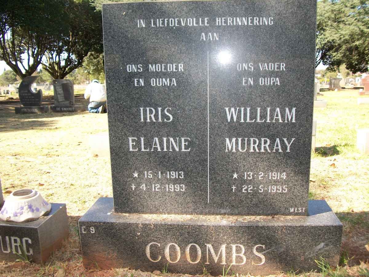 COOMBS William Murray 1914-1995 &amp; Iris Elaine 1913-1993