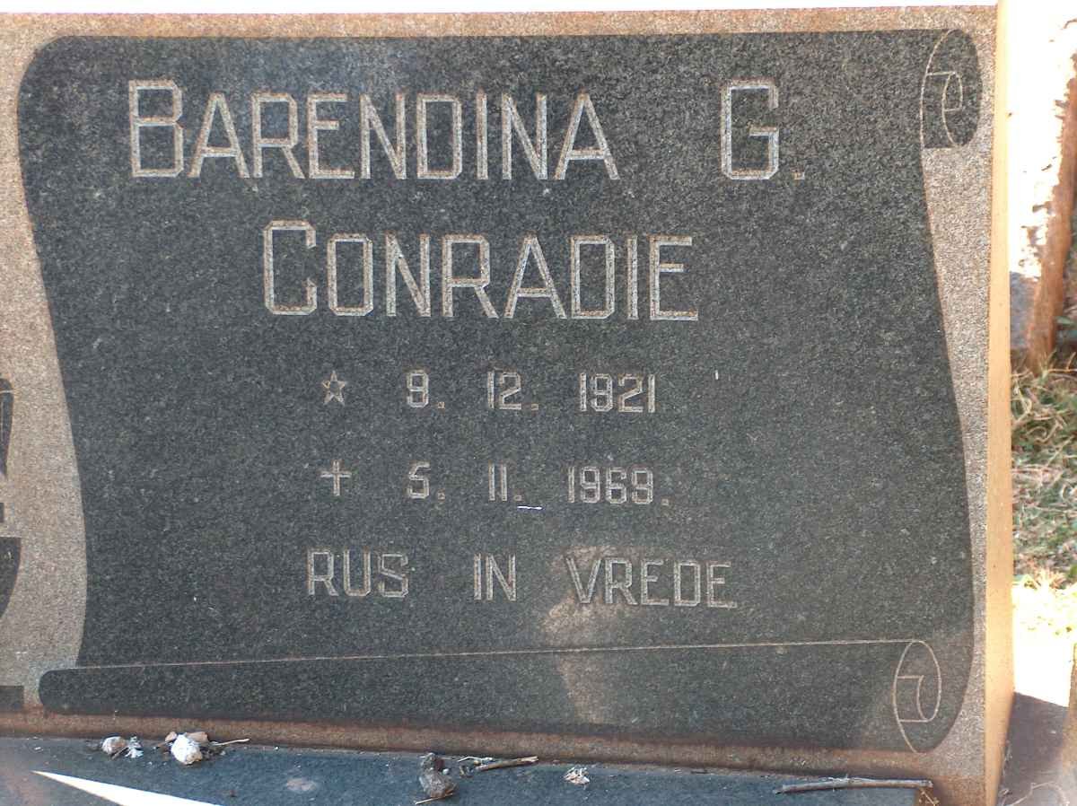 CONRADIE Barendina G. 1921-1969