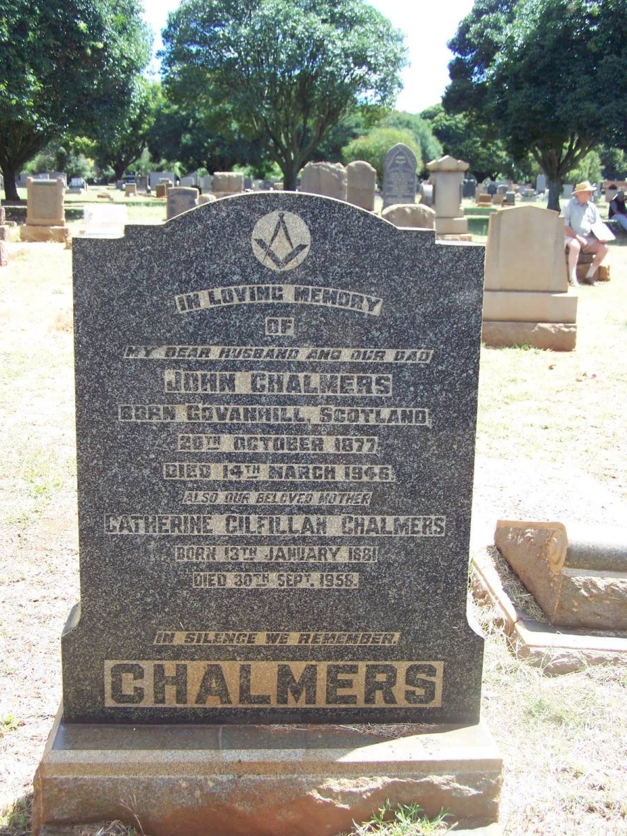 CHALMERS John 1877-1946 &amp; Catherine Gilfillan 1881-1958