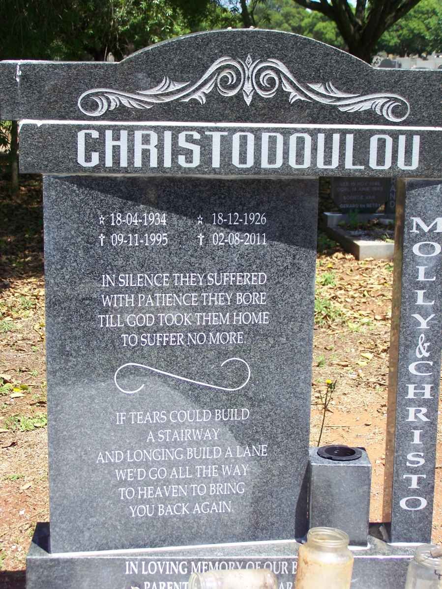 CHRISTODOULOU Christo 1926-2001 &amp; Molly 1934-1995