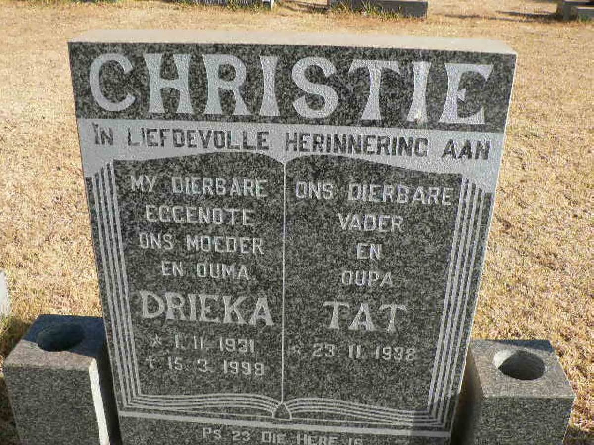 CHRISTIE Tat 1938- &amp; Drieka 1931-1999