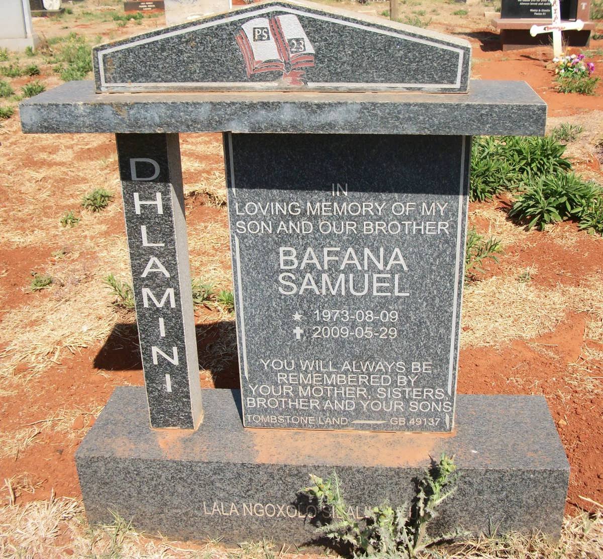 DHLAMINI Bafana Samuel 1973-2009
