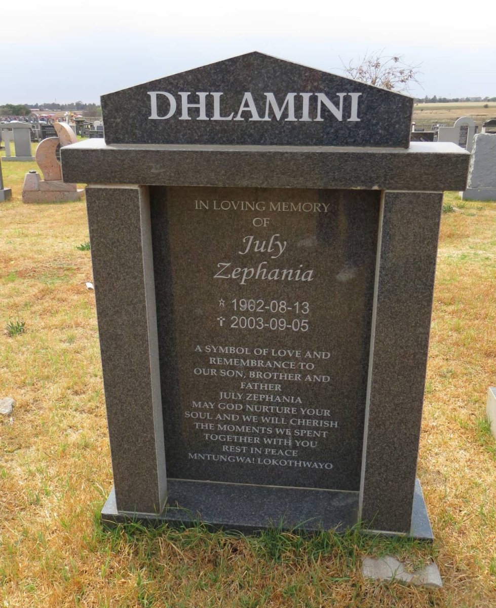 DHLAMINI July Zephania 1962-2003