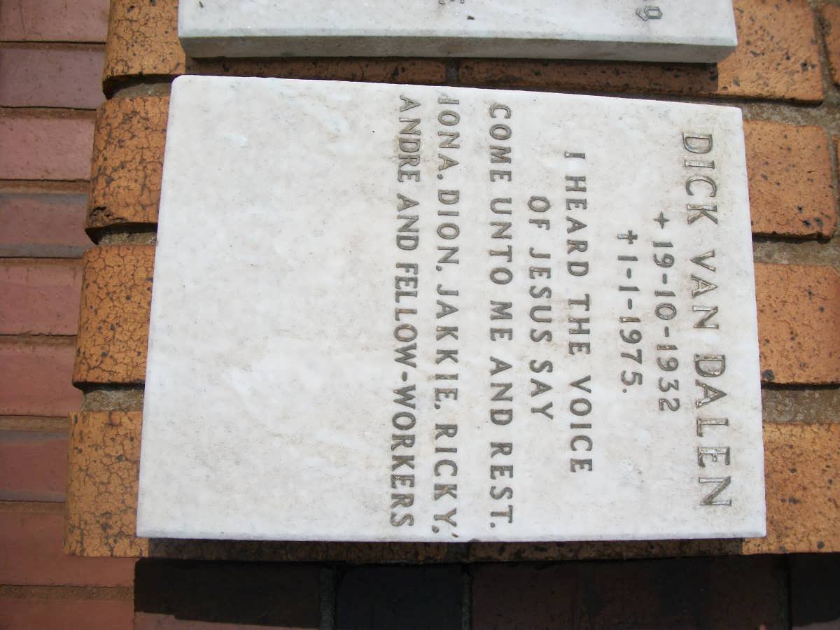 DALEN Dick, van 1932-1975