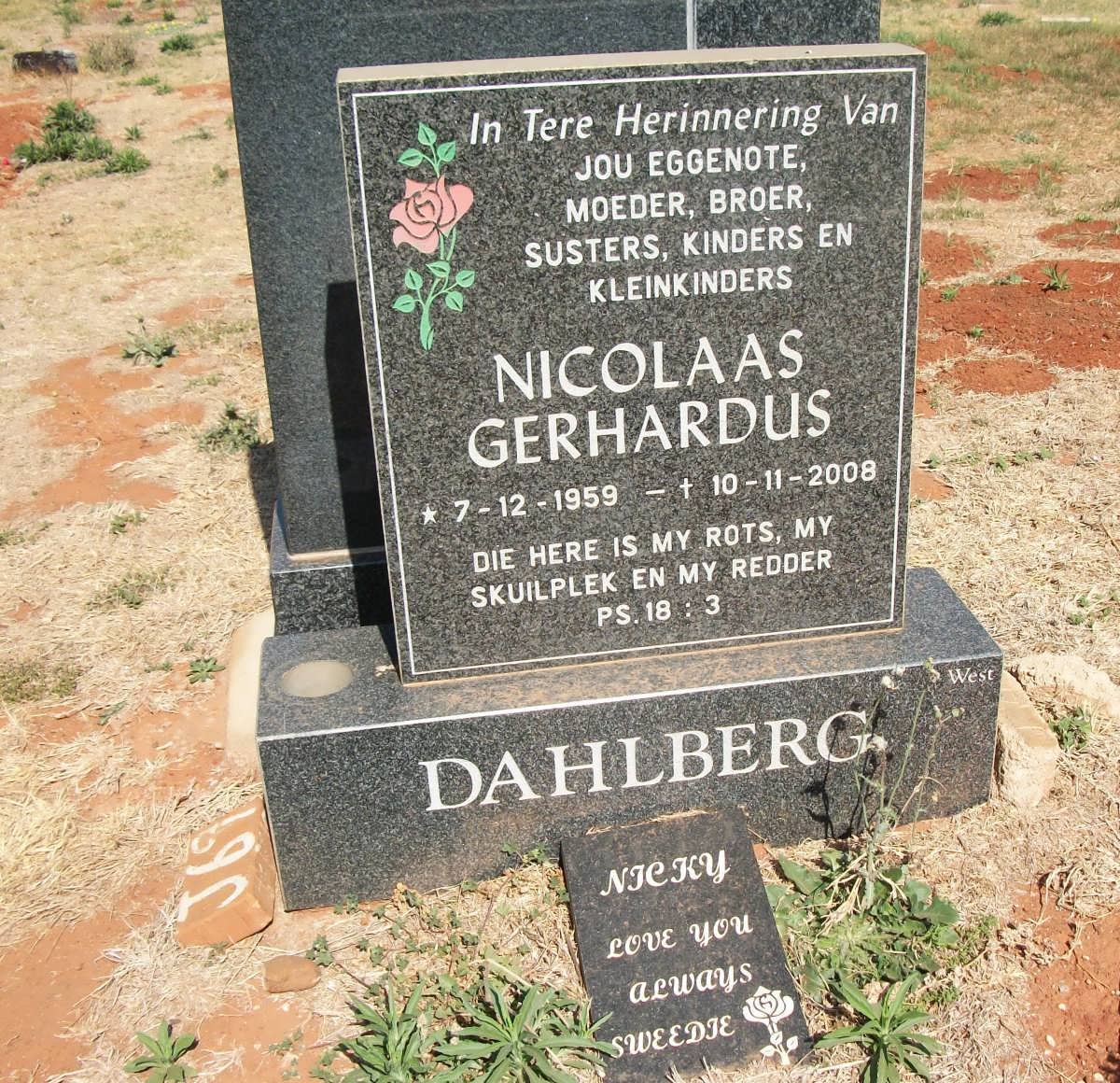 DAHLBERG Nicolaas Gerhardus 1959-2008