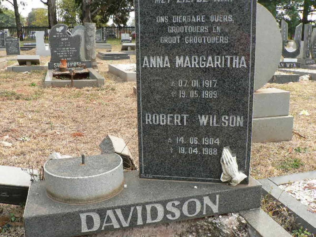 DAVISON Robert Wilson 1904-1988 &amp; Anna Margaritha 1917-1989