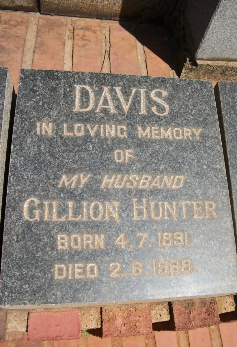 DAVIS Gillion Hunter 1891-1969
