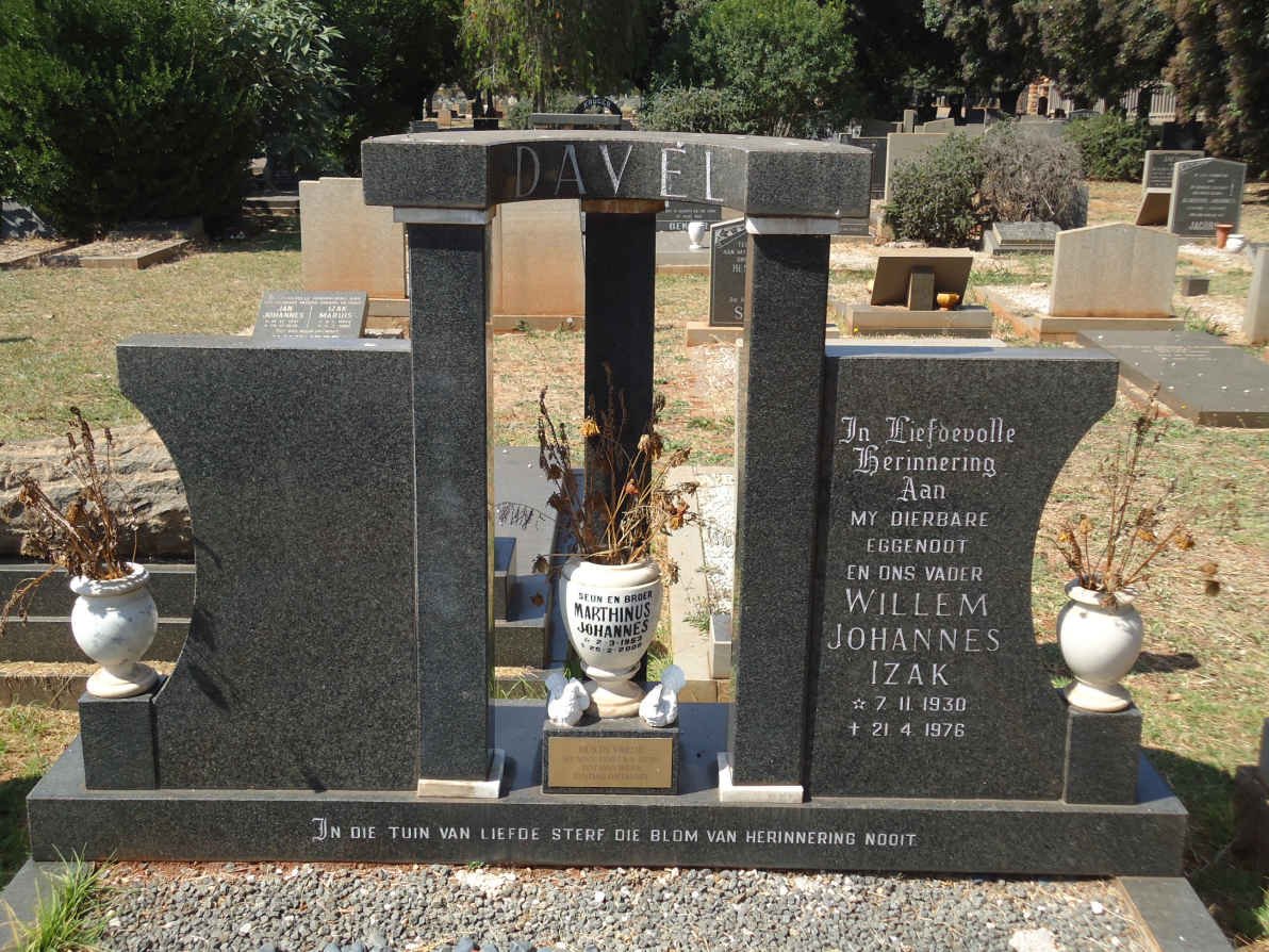 DAVEL Marthinus Johannes 1953-2006 :: DAVEL Willem Johannes Izak 1930-1976