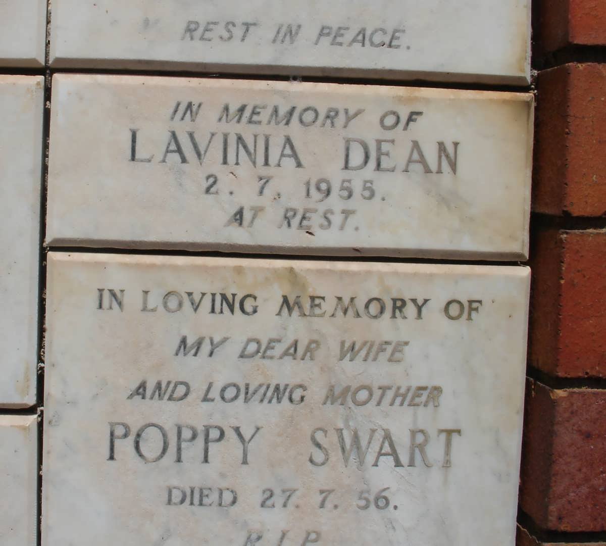 DEAN Lavinia -1955 :: SWART Poppy -1956