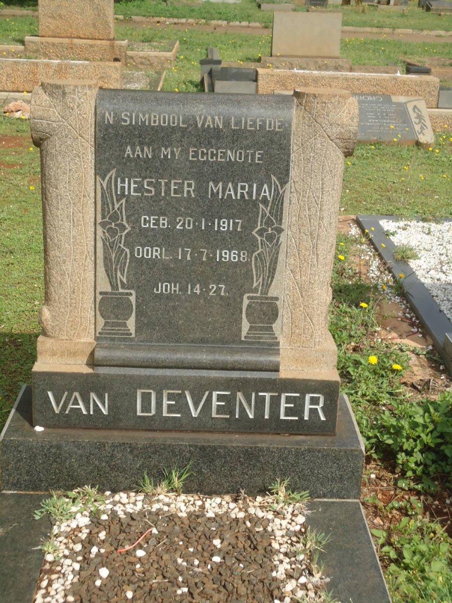 DEVENTER Hester Maria, van 1917-1968