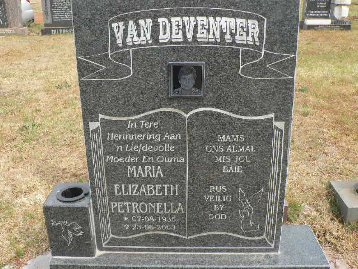 DEVENTER Maria Elizabeth Petronella, van 1935-2003