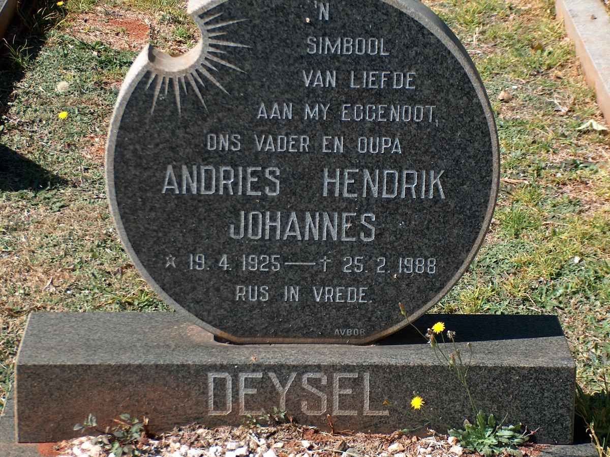 DEYSEL Andries Hendrik 1925-1988