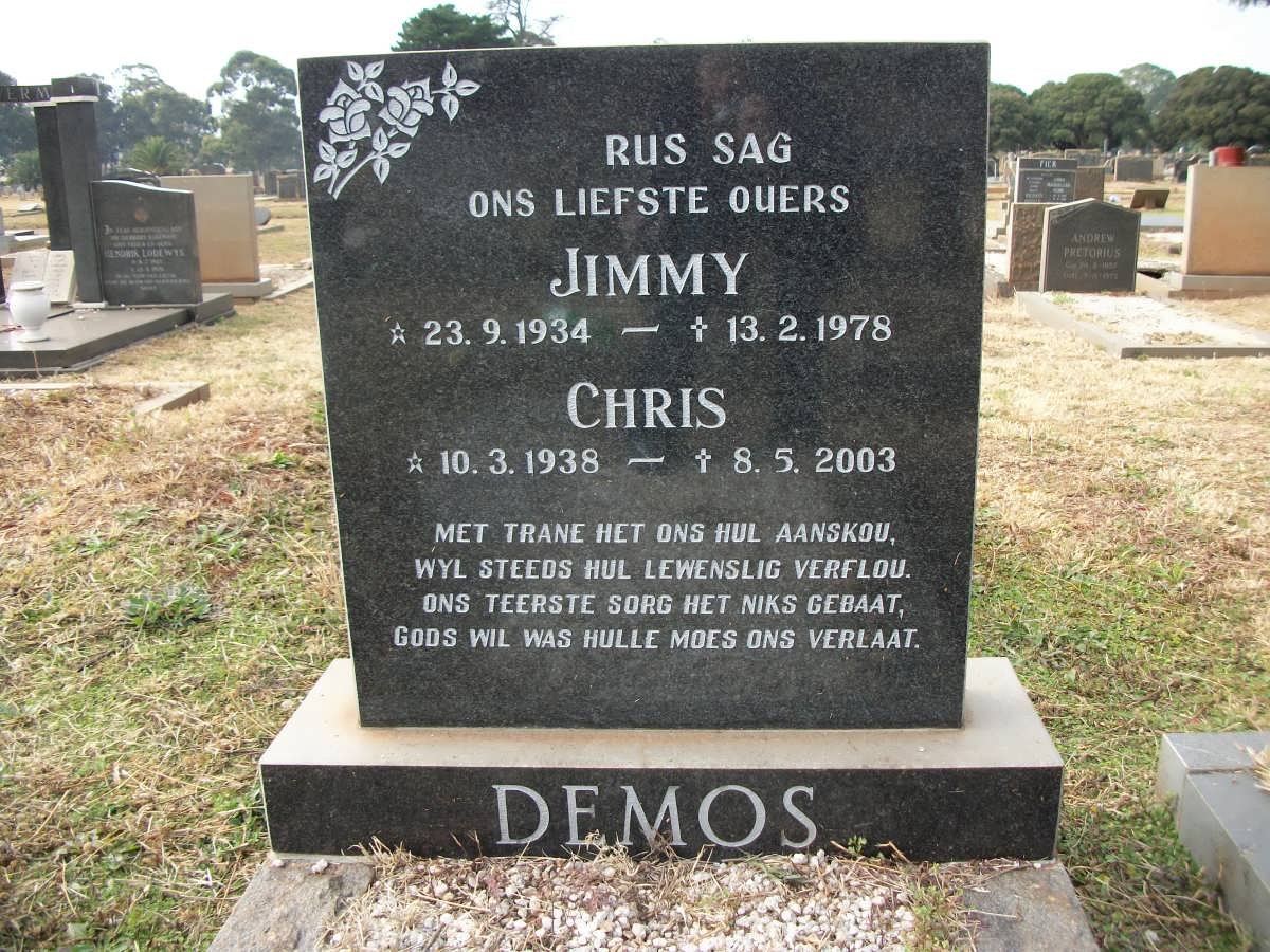 DEMOS Jimmy 1934-1978 &amp; Chris 1938-2003