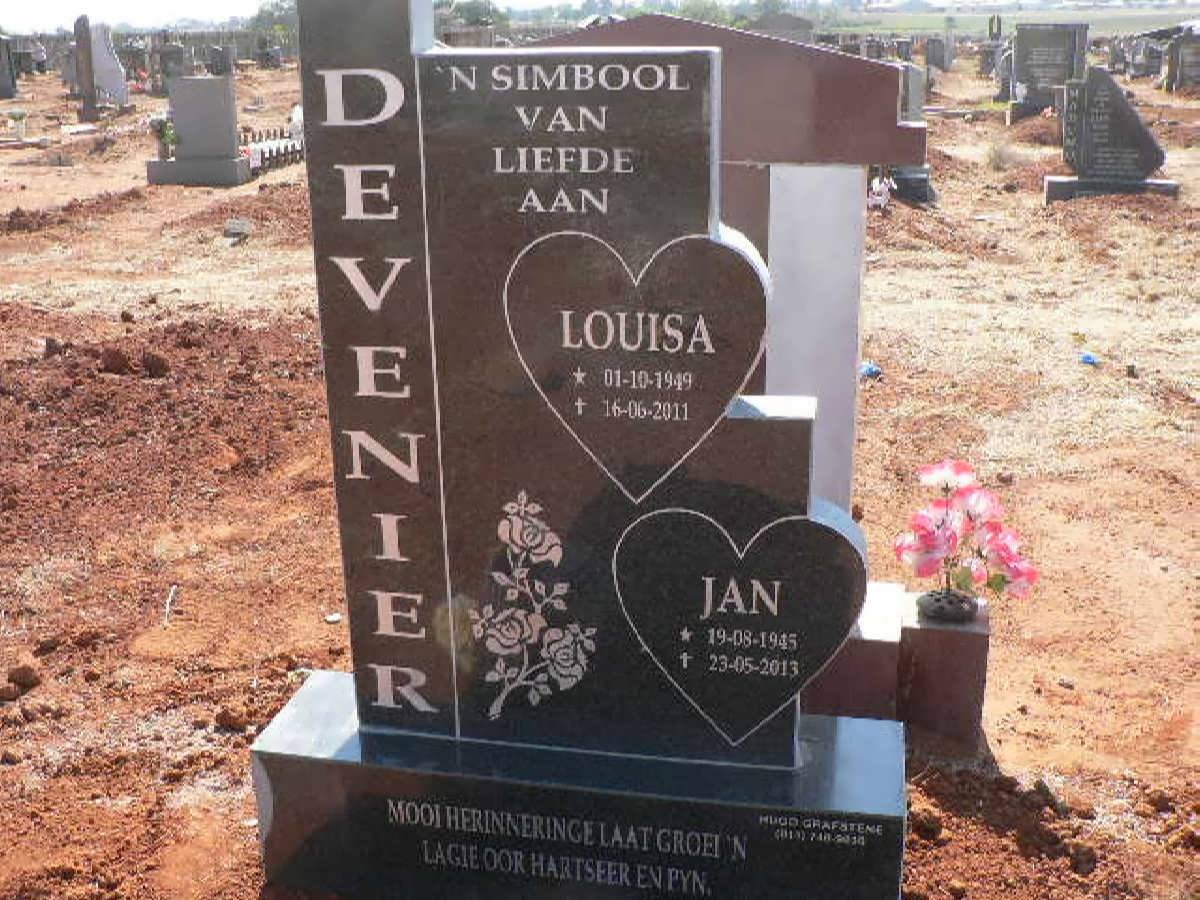 DEVENIER Jan 1945-2013 &amp; Louisa 1949-2011