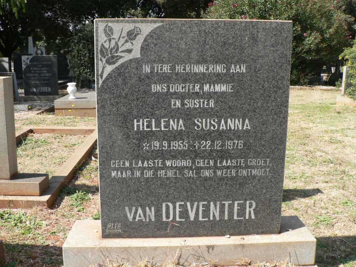 DEVENTER Helena Susanna, van 1955-1976