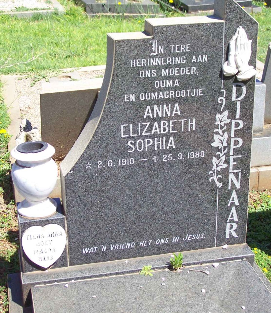 DIPPENAAR Anna Elizabeth Sophia 1910-1988