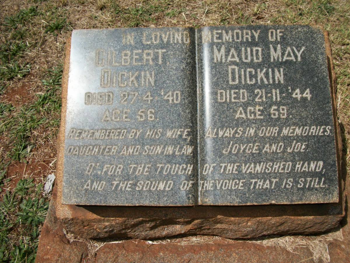 DICKIN Gilbert -1940 &amp; Maud May -1944